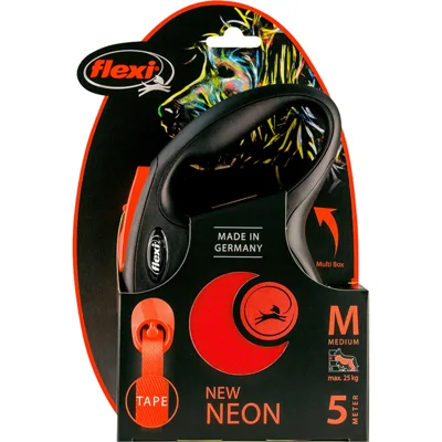 Flexi New Neon M Tape rollijn 5 meter Oranje