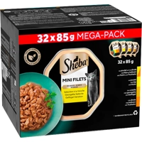 Sheba Mini Filets Gevogelte Selectie in saus megapack natvoer kat (kuipjes) 1 verpakking (32 x 85 g) product name