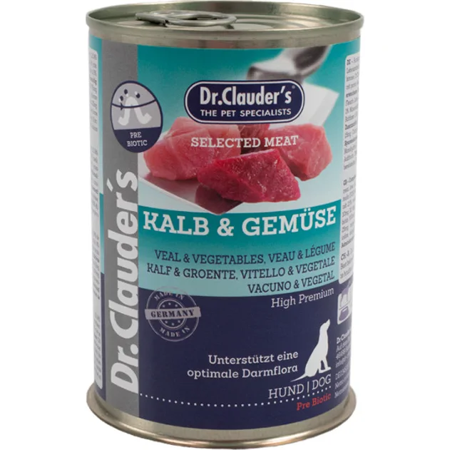 Dr. Clauder's kalfsvlees met groenten natvoer hond 6 x 800 g