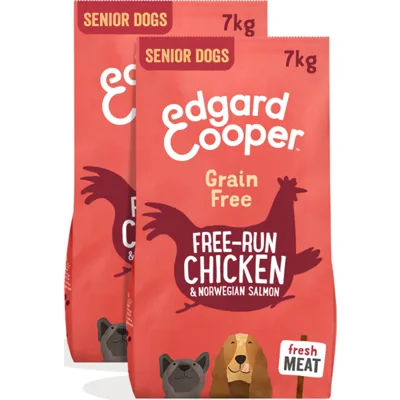 2x Edgard&Cooper Hondenvoer Senior Scharrelkip - Noorse Zalm 7 kg