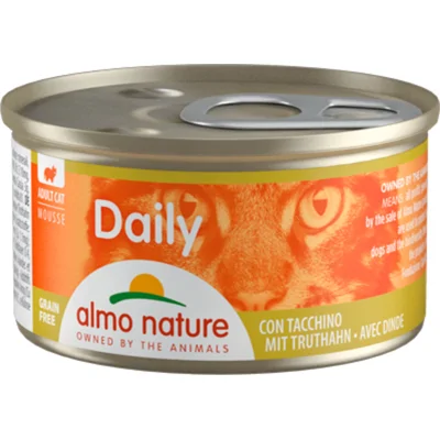 48x Almo Nature Daily Menu Mousse Kattenvoer Nat Kalkoen 85 gr