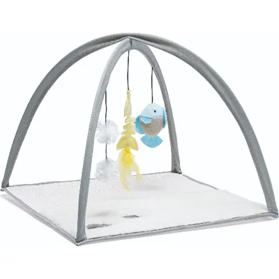 Beeztees kitten speelkleed Xabia grijs kattenspeelgoed 40x40x33cm