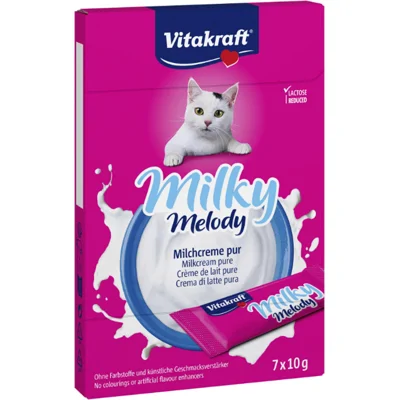 Vitakraft Milky Melody Puur melkcrème kattensnack (7 x 10 g) 1 verpakking