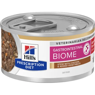 Hill's Prescription Diet Gastrointestinal Biome Stress stoofpotje voor kat met kip & groenten blik 1 tray (24 x 82 g)