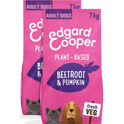 2x Edgard&Cooper Plantaardig Hondenvoer Rode Biet - Pompoen 7 kg
