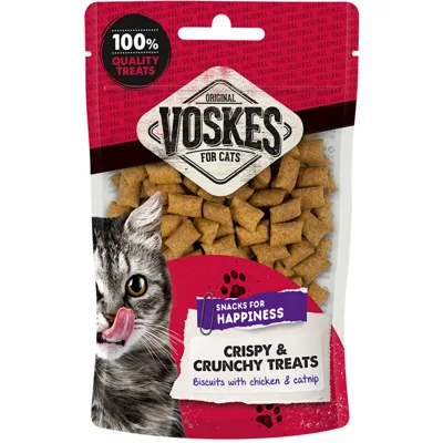 Voskes Kattensnack Crispy & Crunchy Kip & Catnip 60 gr