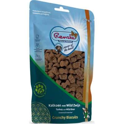 Renske Gezonde Beloning Crunchy Hondensnack kalkoen & Wild Zwijn 200 gr