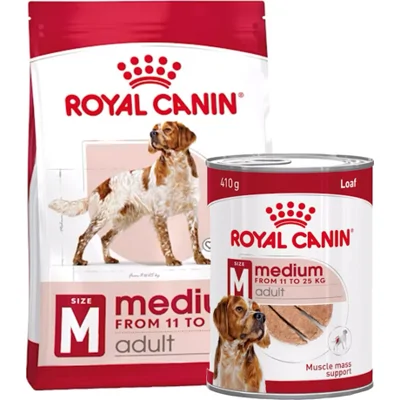 Royal Canin Medium Adult - 10 kg + Royal Canin Medium Adult Wet - 12 x 410 g