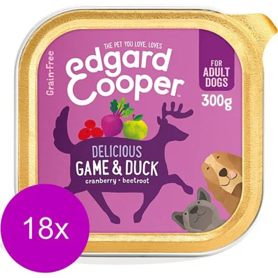 Edgard & Cooper hond Wild & Eend kuipje 18 x 300gr