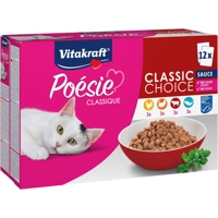 Vitakraft Poésie Classique Classic Choice in saus natvoer kat (12 x 85 g) 1 verpakking (12 x 85 g)