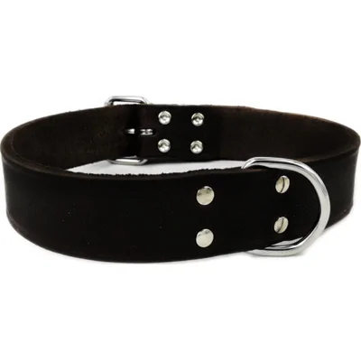 Leren Halsband Zwart 60 cm x 40 mm