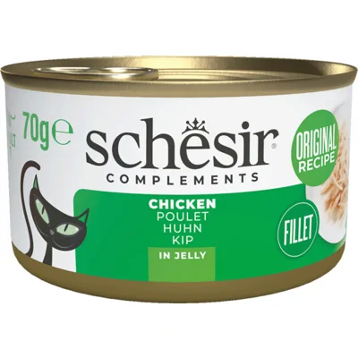 12x Schesir Complementary Kattenvoer Kip in Gelei 70 gr