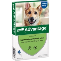2x Advantage Anti Vlooiendruppels 400 Hond 25 - 40 kg 4 pipetten