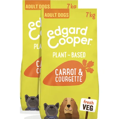 2x Edgard&Cooper Plantaardig Hondenvoer Wortel - Courgette 7 kg