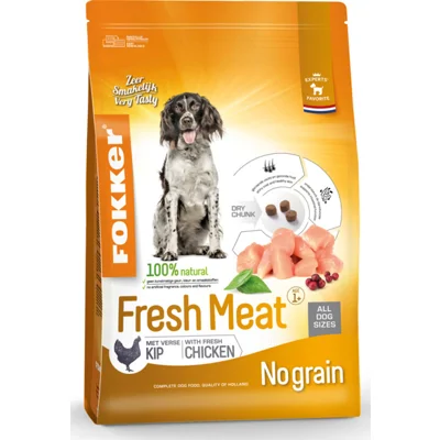 3x Fokker Fresh Meat Hondenvoer Kip 2,5 kg