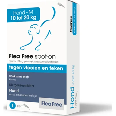 Flea Free Spot-On Anti Vlooien en Teken Druppels Hond 10-20 kg