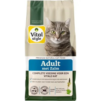 Vitalstyle Adult Zalm Kattenvoer 1,5 kg