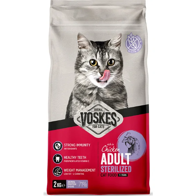 Voskes Kattenbrokken Sterilized Adult Kip 7 kg