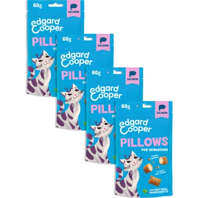 4x Edgard&Cooper Adult Pillows Kattensnack Zalm 60 gr