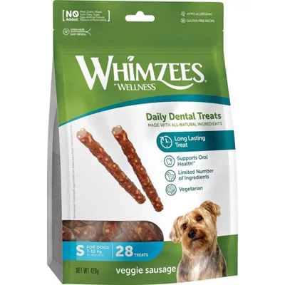 Whimzees Veggie Sausage Dental Treats - S - 28 stuks