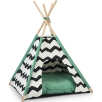 Beeztees Tipi Tent Kioni kattenhuis zwart/wit/groen 50X50X70