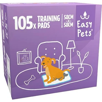 Easypets Puppy Training Pads - Zindelijkheidstraining - Hondentoilet - 58 x 58 cm - 105 stuks