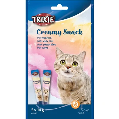 Trixie Creamy Snacks White Fish kattensnacks 5 x 14 gram