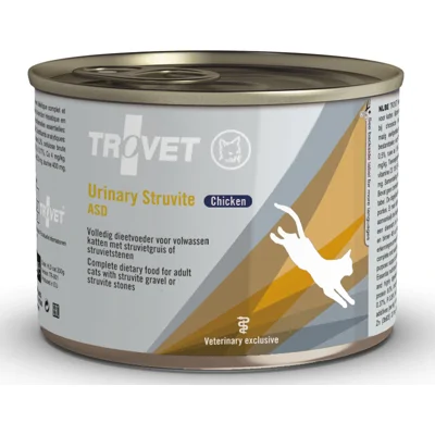 Trovet Urinary Struvite ASD met kip natvoer kat blikjes 6 x 200 g