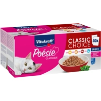 Vitakraft Poésie Classique Classic Choice in saus natvoer kat big pack (40 x 85 g) 3 verpakkingen