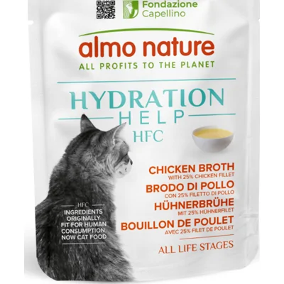 Almo Nature HFC Hydration Help kippenbouillon met kipfilet natvoer kat (50 g) 24 x 50 g