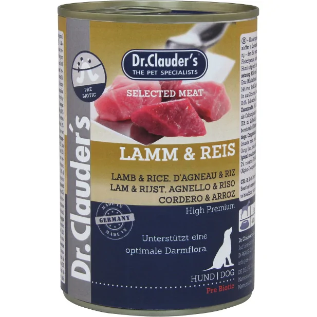 Dr. Clauder's lam met rijst natvoer hond 6 x 400 g