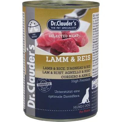Dr. Clauder's lam met rijst natvoer hond 6 x 400 g