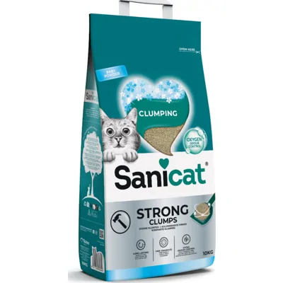 Sanicat Strong Clumps Baby Powder kattenbakvulling 10 kg