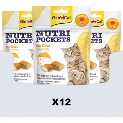 12x GimCat Nutri Pockets Kaas&Taurine 60 gr
