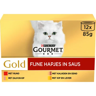 4x Gourmet Gold Multipack Fijne Hapjes Rood 12 x 85 gr