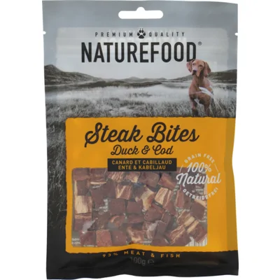 8x Rosewood Naturefood Steak Bites Eend&Koolvis 100 gr