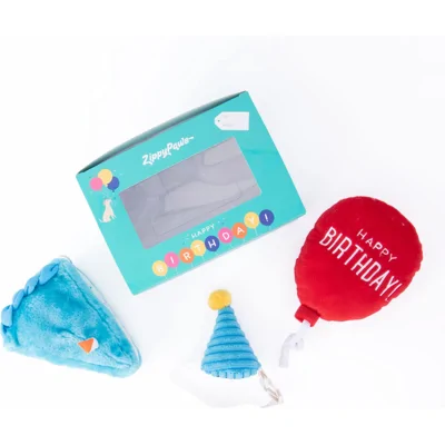 ZippyPaws - Pup Birthday Box - Blue