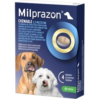 Milprazon Chewable 2,5 mg / 25 mg pup en kleine hond 48 tabletten product name