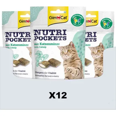 12x GimCat Nutri Pockets Multi-Vitamin&Kattenkruid 60 gr