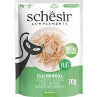 12x Schesir Complementary Kattenvoer Kip&Zeebaars in Gelei 70 gr