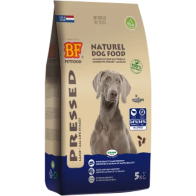4x BF Petfood Vleesbrok Geperst Hondenbrokken Lam 5 kg