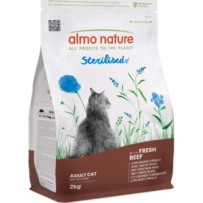 Almo Nature Sterilised Kattenvoer - Rundvlees en Rijst - 2 kg