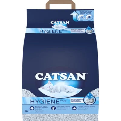 2x Catsan Hygiene Plus Kattenbakvulling 20 liter
