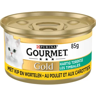 Gourmet Gold Hartig Torentje met Kip & Wortel natvoer kat 85 gram