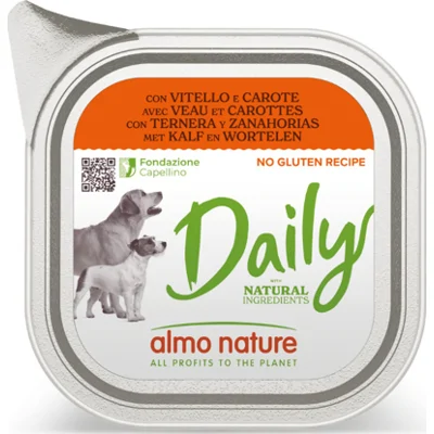 Almo Nature Daily met kalfsvlees en wortel natvoer hond 32 x 100 g