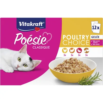 Vitakraft Poésie Classique Poultry Choice in gelei natvoer kat (12 x 85 g) 1 verpakking (12 x 85 g)