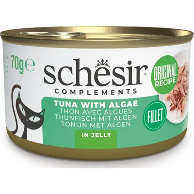 12x Schesir Complementary Kattenvoer Tonijn&Algae in Gelei 70 gr