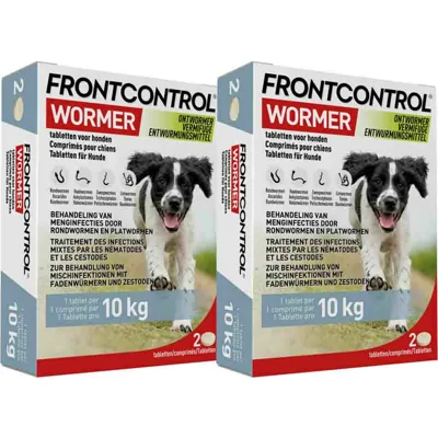2x Frontcontrol Wormer Ontworming Tabletten Hond 2 tabletten