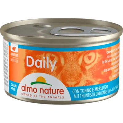 48x Almo Nature Daily Menu Mousse Kattenvoer Nat Tonijn&Witvis 85 gr