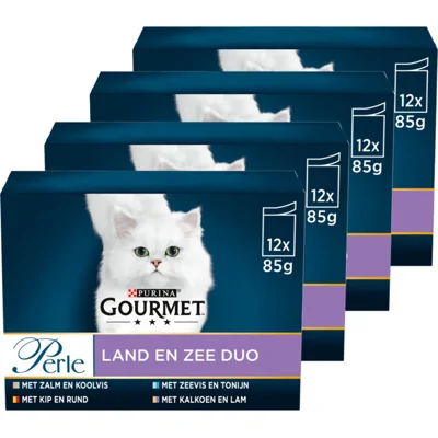 4x Gourmet Perle Duo Rund - Kip 12 x 85 gr